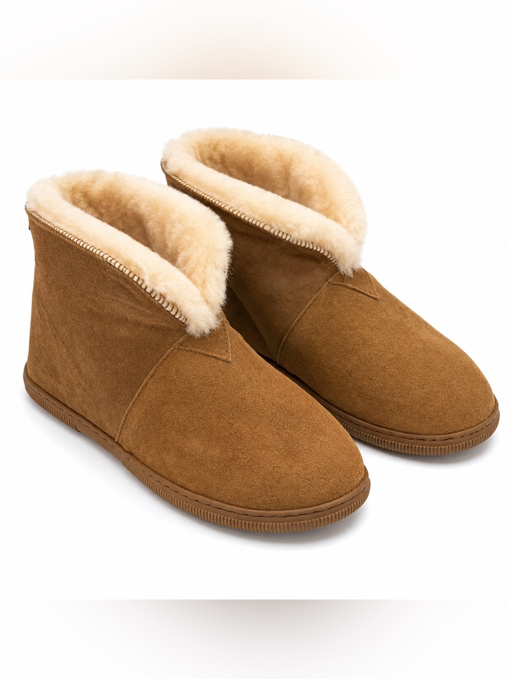 BEARPAW Men’s 12 Chestnut Suede Sheepskin Lined Ankle Boots